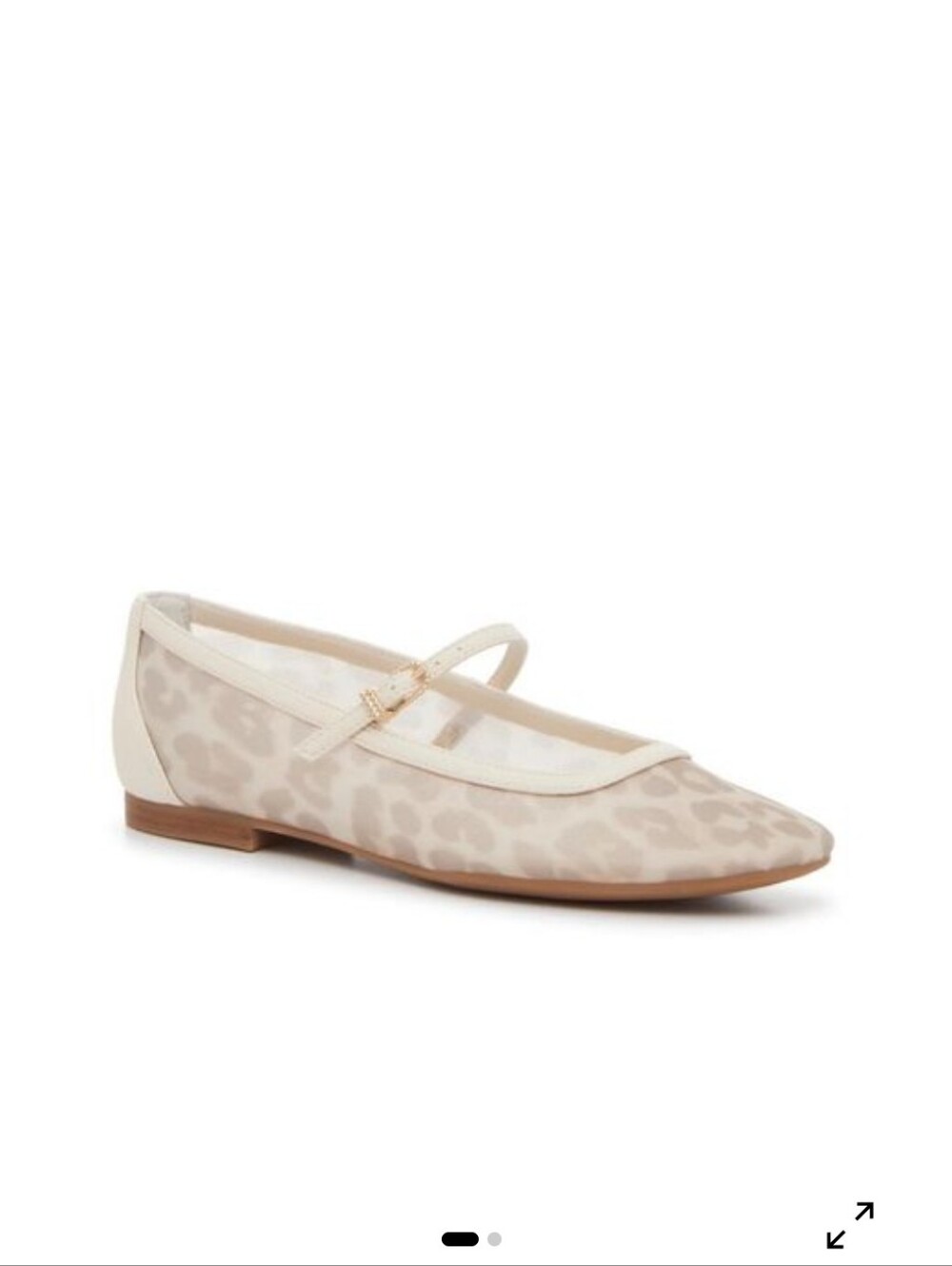 Dolce Vita Aileen Off White Leopard Print Mesh Mary Jane Flat SZ 11